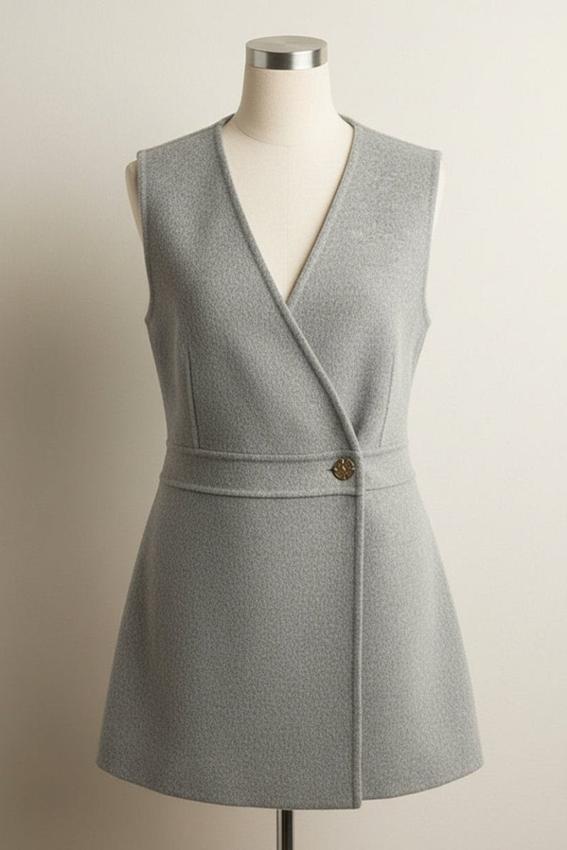 Elegant Pure Cashmere Vest - Wrap Front, V-Neckline, Soft & Breathable 8