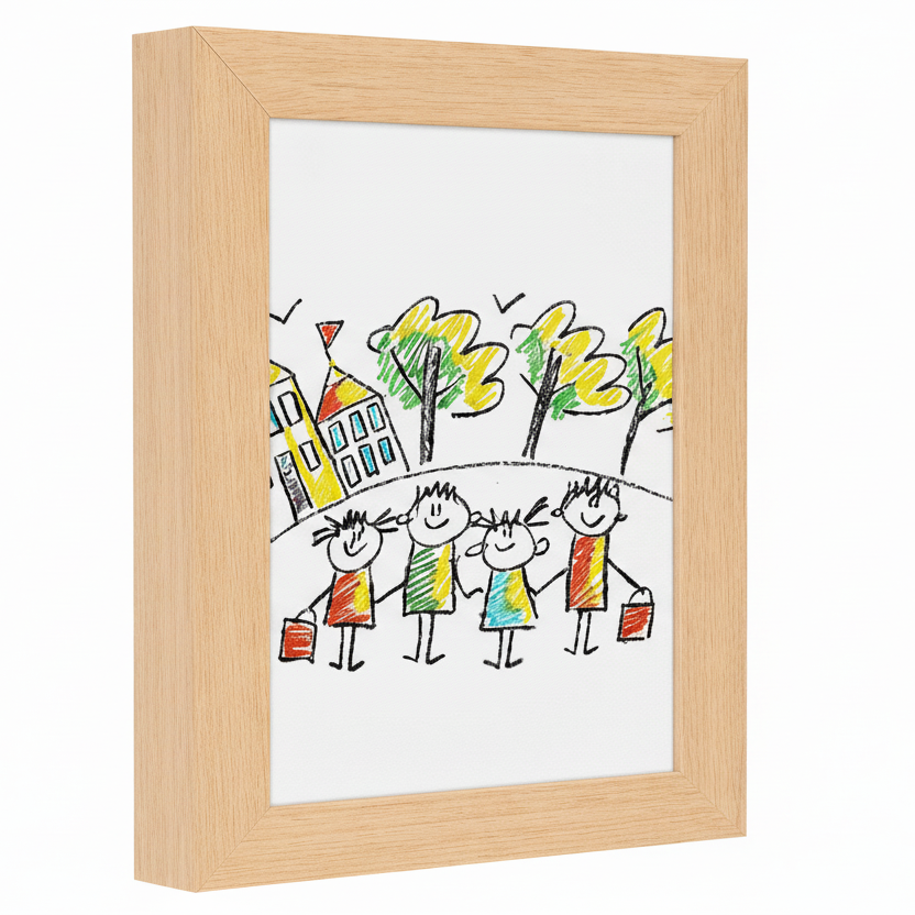 SKETCHBOX – Display frame in wood look with built-in storage space 9