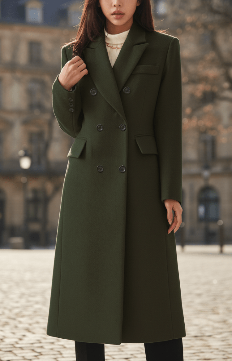 MONTÉRA – Women’s Long Wool Coat for Sophisticated Winter Styling