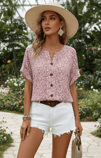 BLOSSÉRA – Women’s Floral Summer Blouse with Soft Lightweight Drape