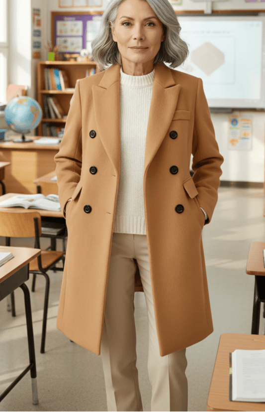 MONTÉRA – Women’s Long Wool Coat for Sophisticated Winter Styling