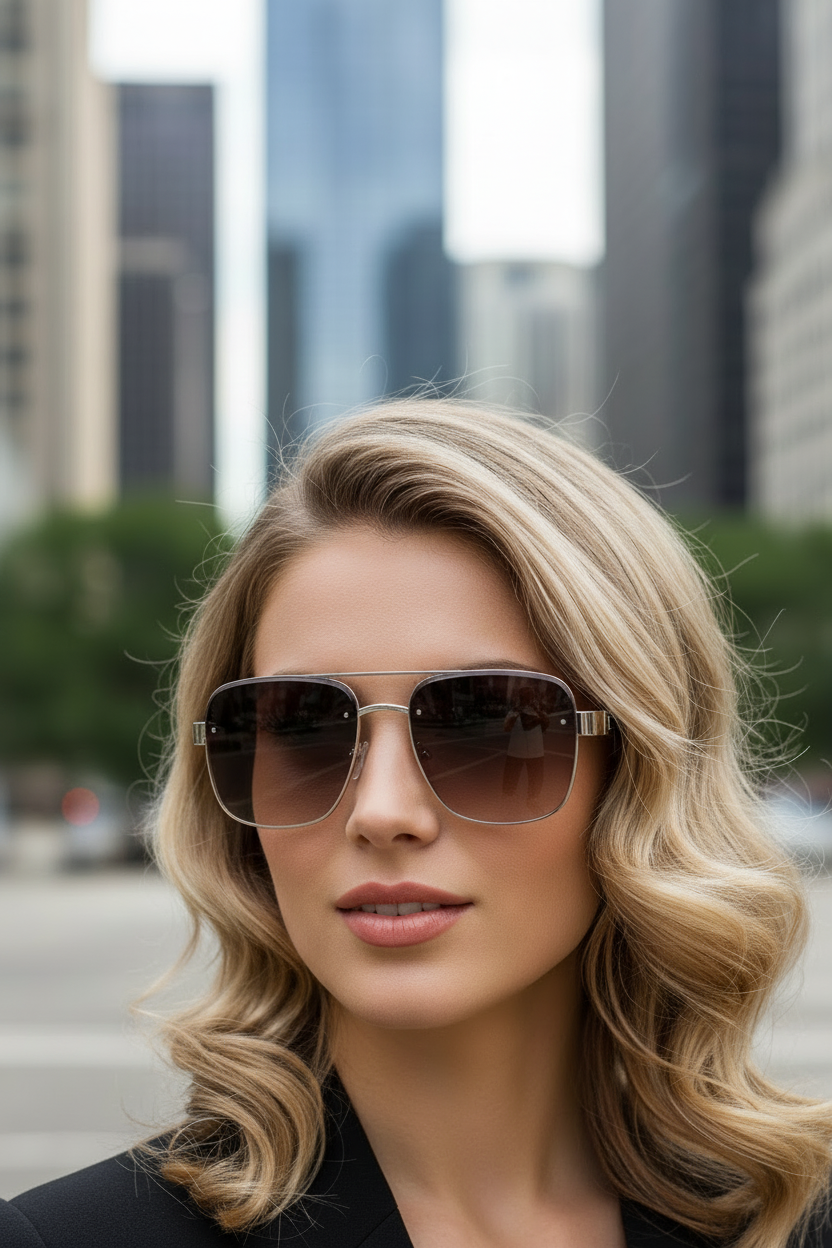 SKYDOM – Classic Aviator Sunglasses with UV400 Protection and Metal Frame