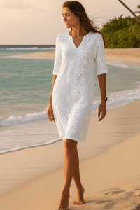 FLORÉYA – Women’s Summer Floral Dress with Clean V-Neck Silhouette