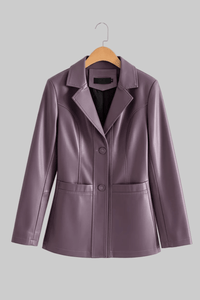 Bellatrix - Black Leather Jacket Women, Tailored Lambskin with Notched Lapels 2