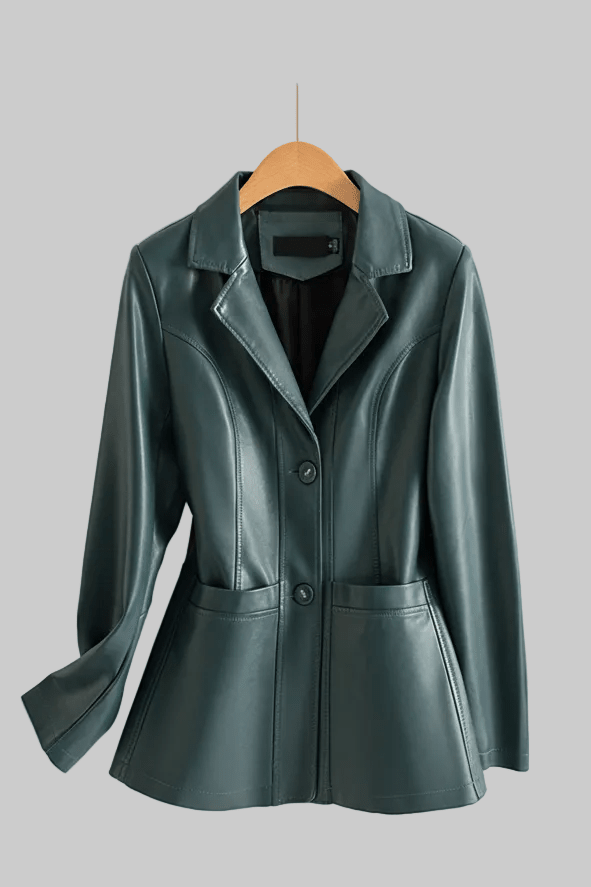 Bellatrix - Black Leather Jacket Women, Tailored Lambskin with Notched Lapels 3