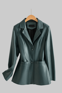 Bellatrix - Black Leather Jacket Women, Tailored Lambskin with Notched Lapels 3