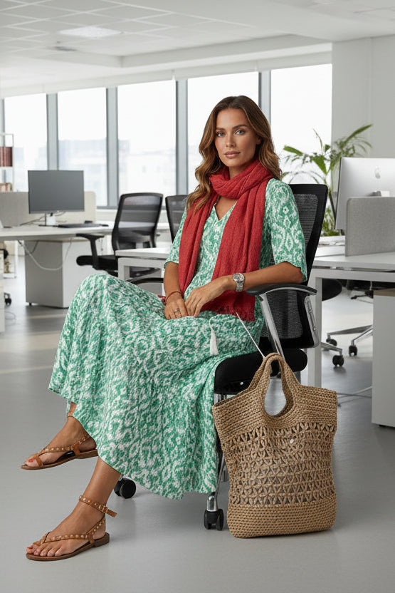 Bettina - Women's Bohemian Summer Maxi Dress with V-Neck & Adjustable Waistband 2