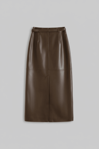 Diana - Genuine Leather Pencil Skirt with Sculpted Waist & Belt for Elegant Fit 3