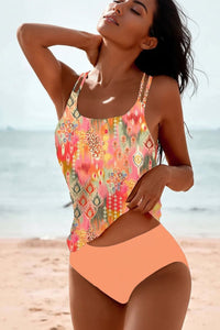 Josie Women's Boho Print Tankini Set - Adjustable Slim Fit for Summer Style 3