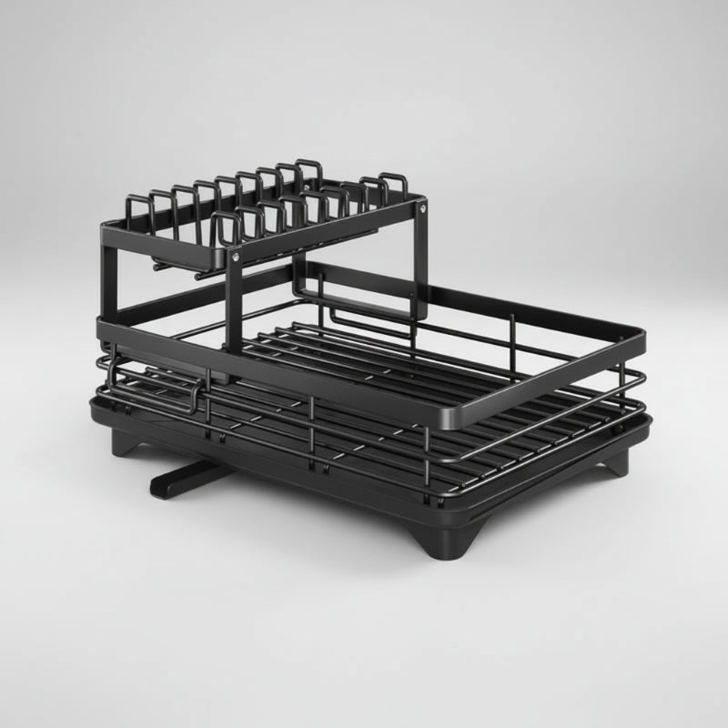 MODULKITCH – Foldable Stainless Steel Dish Rack for Compact & Stylish Kitchens