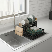 KITCHENFORM – Foldable stainless steel dish rack, space-saving design for modern kitchens 6