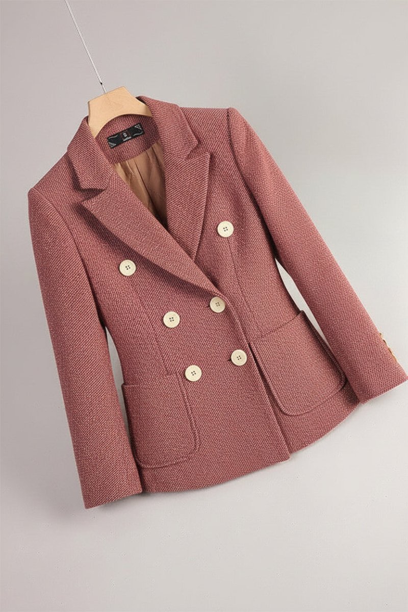 Margot - Tailored Wool Blend Blazer with Notched Lapels & Speckled Texture 0