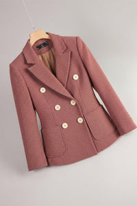 Margot - Tailored Wool Blend Blazer with Notched Lapels & Speckled Texture 0