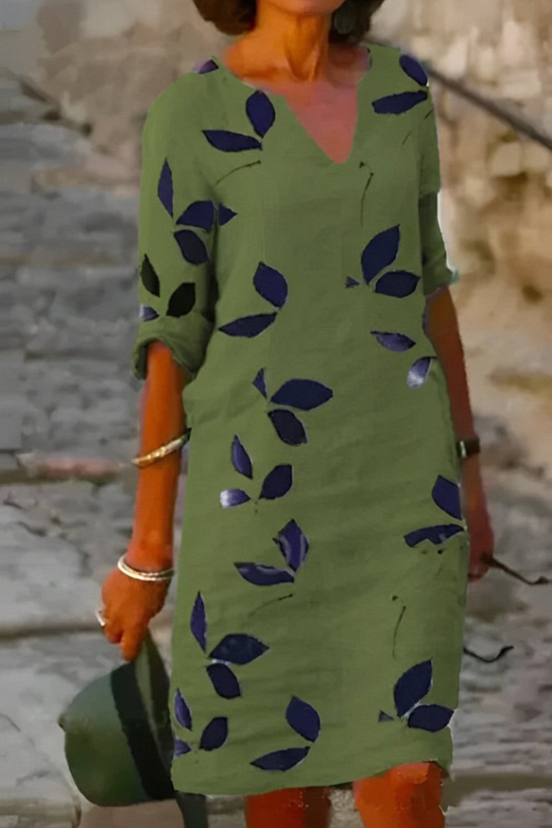 Mavis - Vintage Mini Summer Dress for Women with V-Neck & Short Sleeves 2