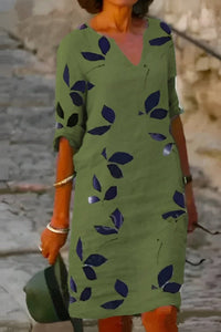 Mavis - Vintage Mini Summer Dress for Women with V-Neck & Short Sleeves 2