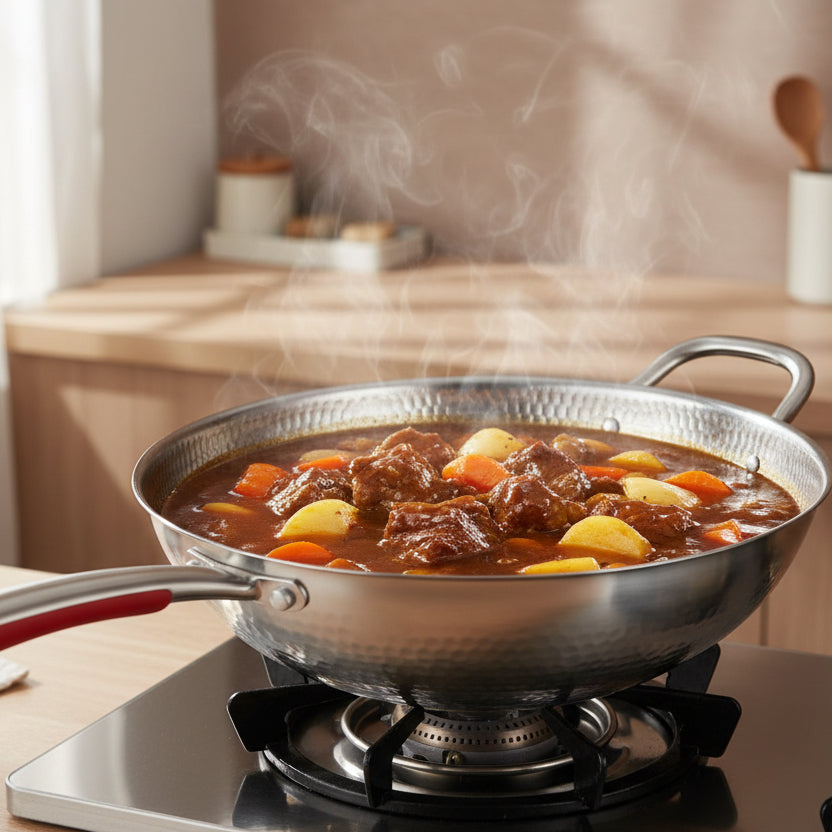 IRONWAVE – Premium Titanium Wok with Curved Base for Induction Cooking