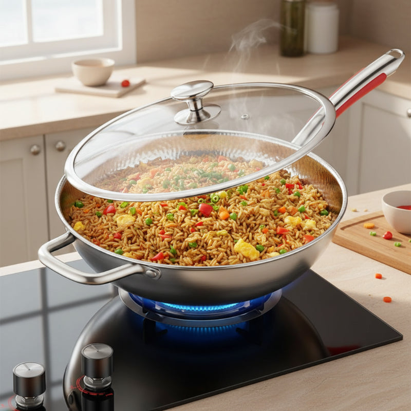 PANVION – Premium titanium wok with round bottom for induction cookers and effortless stir-frying 1