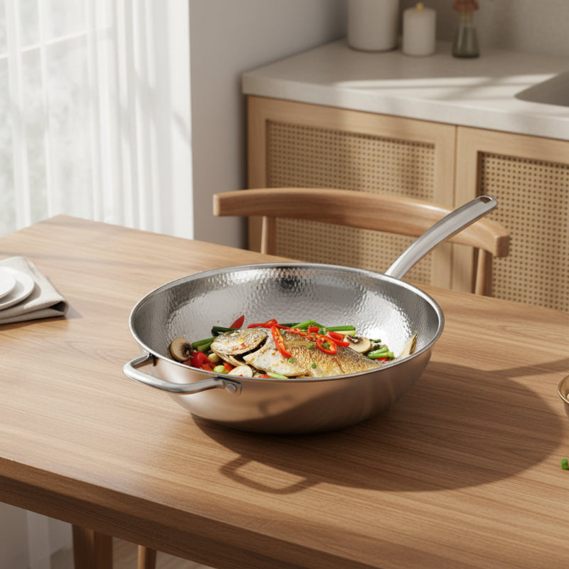 PANVION – Premium titanium wok with round bottom for induction cookers and effortless stir-frying 2