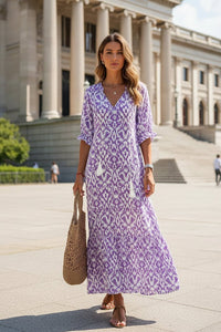 Patrice - Women's A-Line Maxi Dress with V-Neck and Vibrant Prints for Summer 4