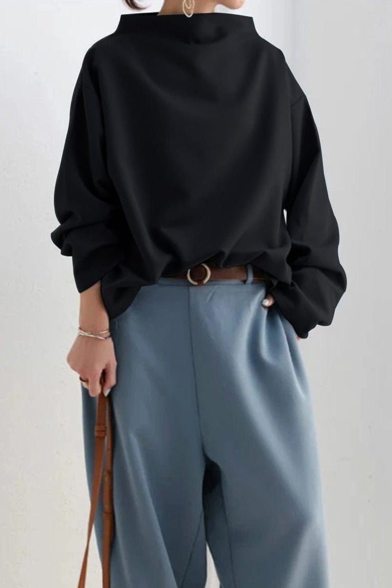 Rachel Women's High-Neck Long Sleeve Top - Soft Fabric, Elegant & Versatile 6