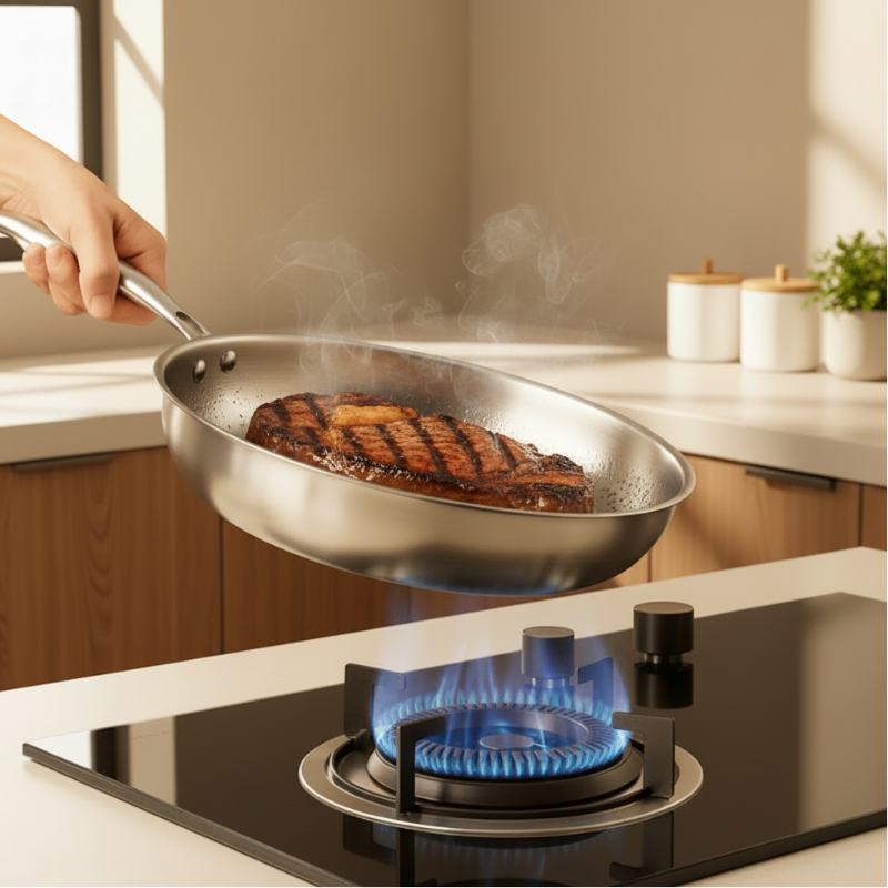 TITAN-PREMIUM PAN - High-quality titanium pan without coating for all hob types 1