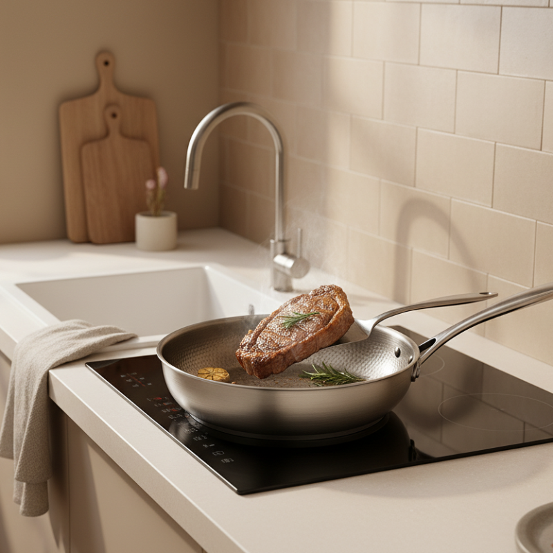 TITAN-PREMIUM PAN - High-quality titanium pan without coating for all hob types 3