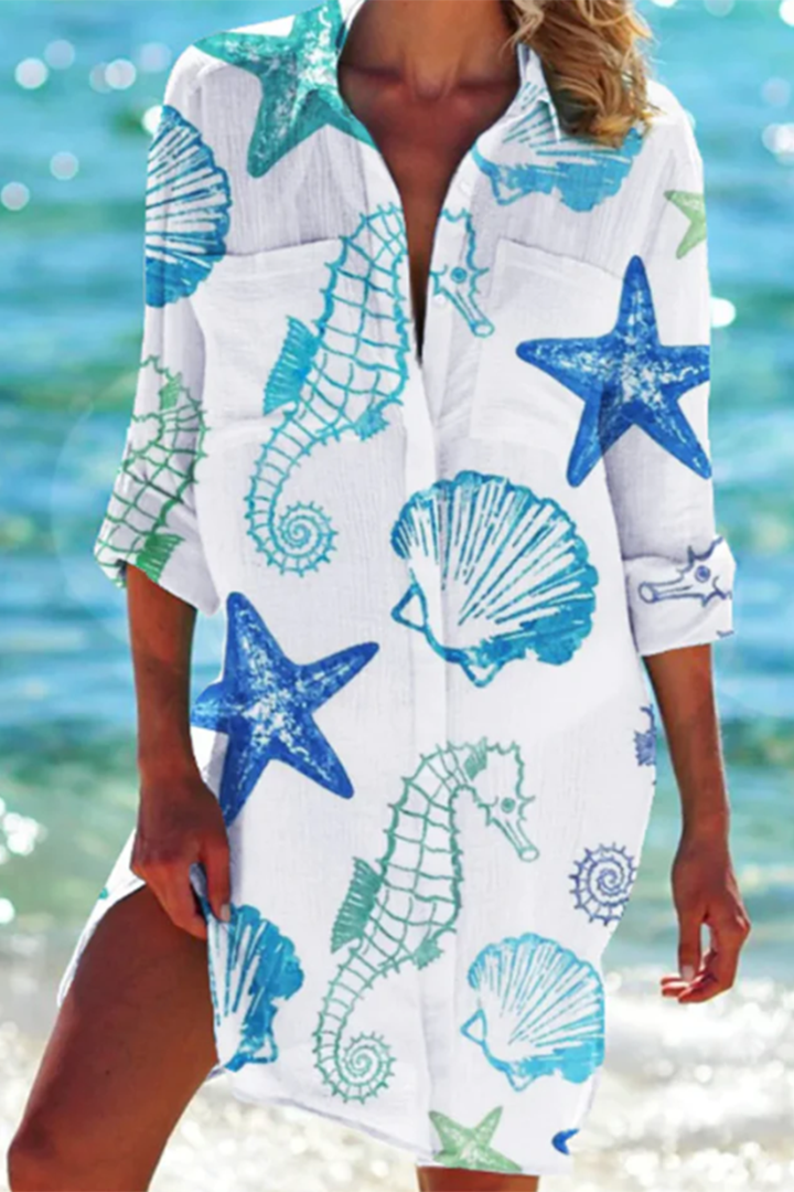 Valencia-Classique - Long Summer Shirt for Women with Pockets & Button Closure 1