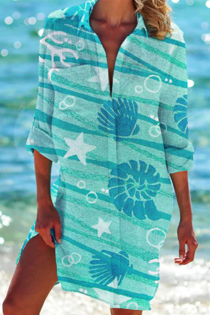 Valencia-Classique - Long Summer Shirt for Women with Pockets & Button Closure 2