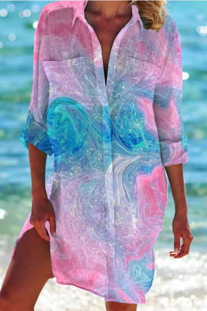 Valencia-Classique - Long Summer Shirt for Women with Pockets & Button Closure 4